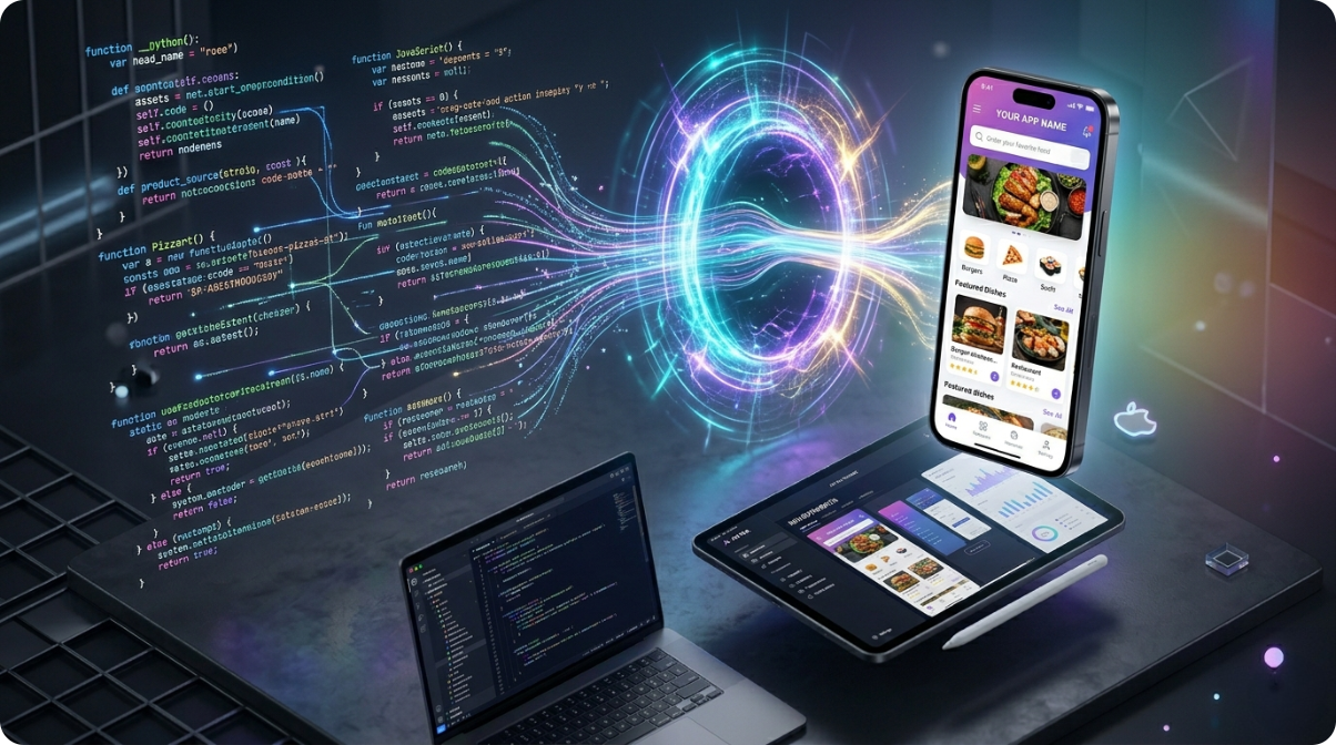 Mobile app and backend software mockup by YoDude