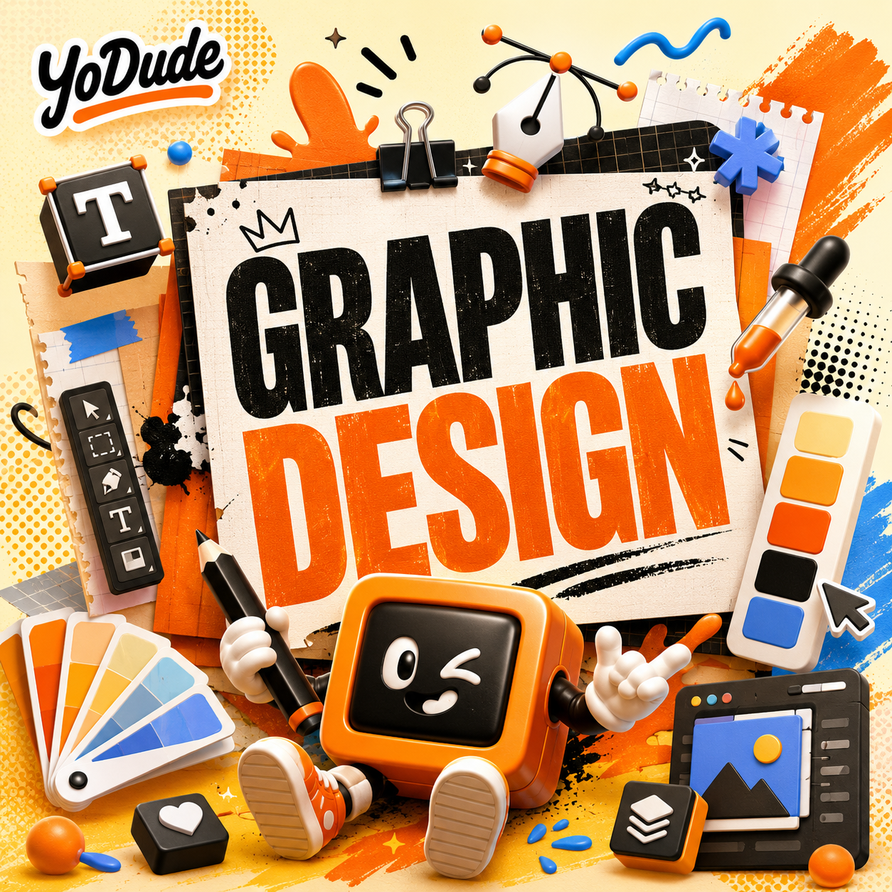Graphic Design visual for YoDude branding and poster design service