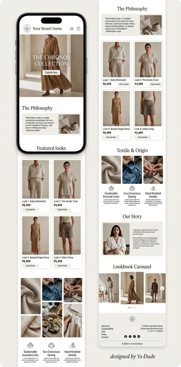 Boutique fashion website UI mockup by YoDude