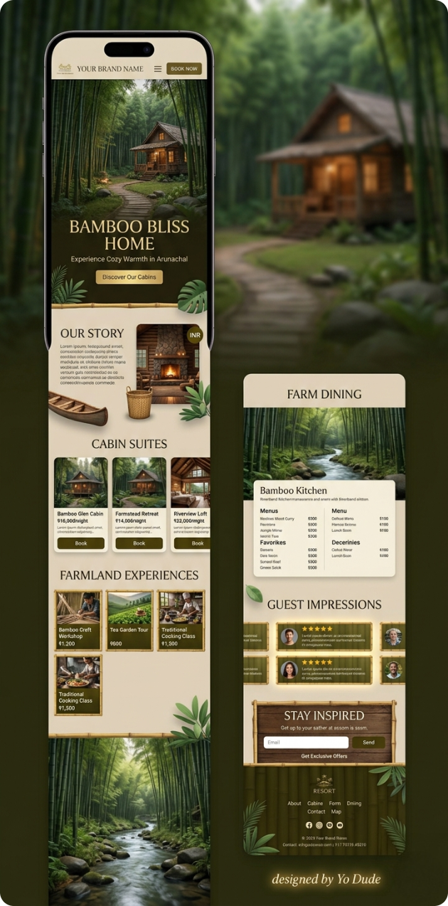 Homestay booking website UI mockup by YoDude